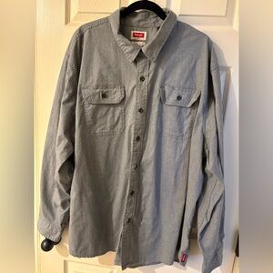 Wrangler Gray Casual Button Down Shirt 3XL